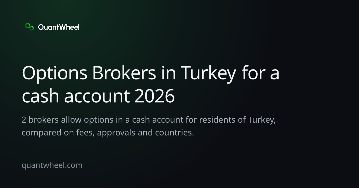 The share card of Options brokers in Turkey for a cash account