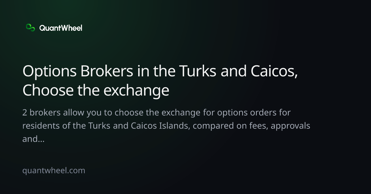 The share card of Options brokers in the Turks and Caicos Islands that let you choose the exchange