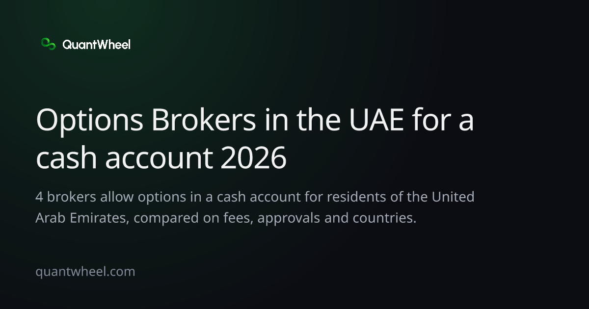 The share card of Options brokers in the United Arab Emirates for a cash account