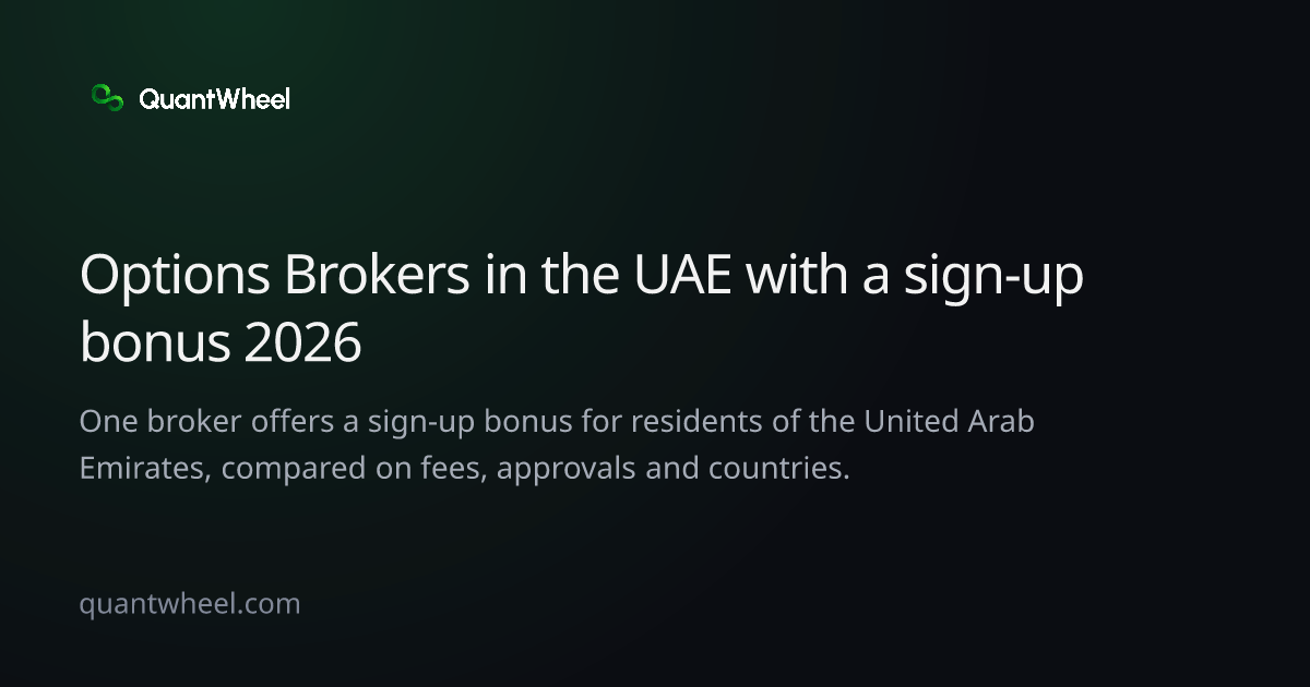 The share card of Options brokers in the United Arab Emirates with a sign-up bonus