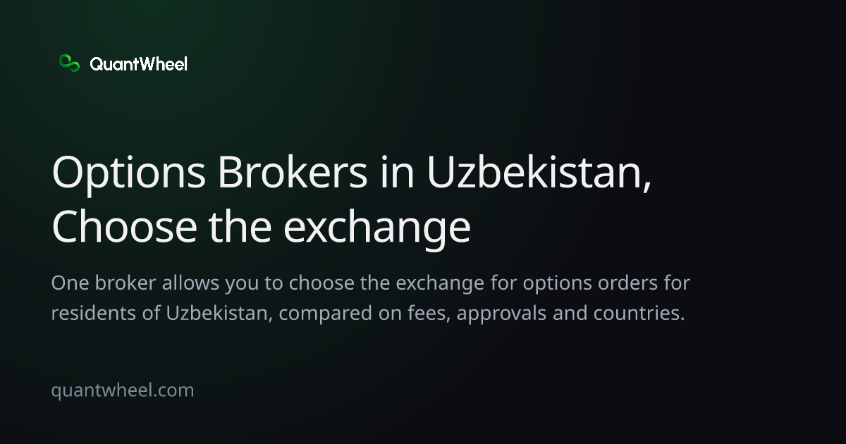 The share card of Options brokers in Uzbekistan that let you choose the exchange