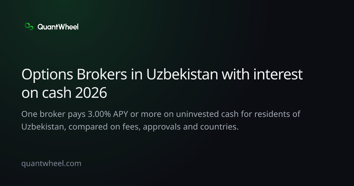 The share card of Options brokers in Uzbekistan with interest on cash