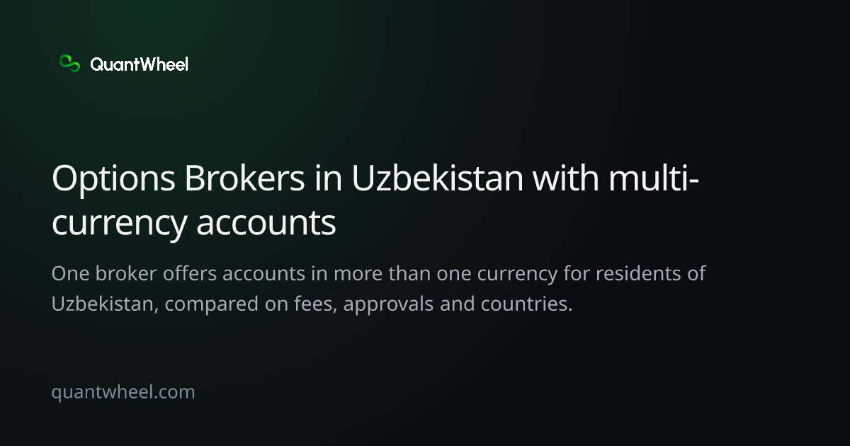 The share card of Options brokers in Uzbekistan with multi-currency accounts