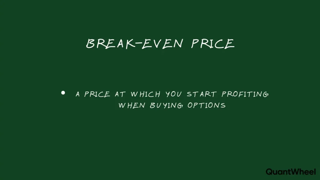 This informational graphic illustrates the fundamental concept of break-even price when purchasing options contracts, demonstrating the critical threshold where an investor neither achieves profit nor incurs loss on their investment position. The break-even point represents the precise financial equilibrium where total revenue from the options trade exactly equals the combined expenses including the fixed premium paid upfront plus any associated costs such as commissions and fees. In options accounting and analysis, understanding this break-even calculation is essential for effective business strategy and risk assessment, as it establishes the minimum price movement required in the underlying asset before generating returns. The visual explanation showcases how the break-even price differs from the strike price by incorporating the fixed costs of the premium payment, creating a clear target point for traders to forecast profitability outcomes. For call options, the break-even formula adds the premium cost to the strike price, while put options subtract this expense from the strike price, establishing distinct profitability thresholds that inform trading decisions and budget planning. This margin calculation serves as a foundational tool for options traders conducting thorough financial analysis to determine when their positions transition from loss territory into profitable income-generating trades, making it a crucial component of any comprehensive options trading strategy and performance assessment framework.